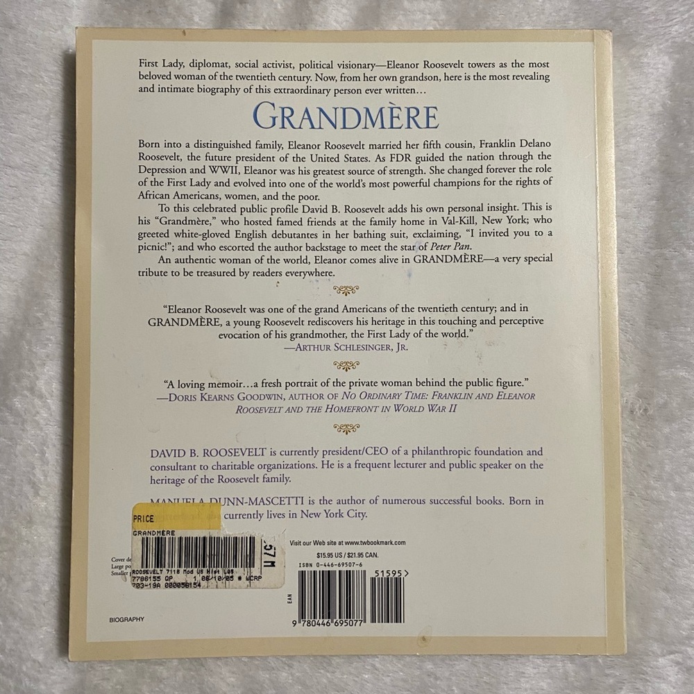 Grandmere 2002 Eleanor Roosevelt Personal History Biography - Picture 2 of 5